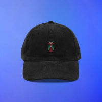 Cry emote embroidered corduroy cap shown from front, OSRS Old School RuneScape merch cap and a fun gift for gamers