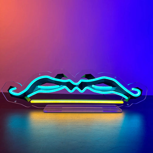 A Twisted Bow LED neon sign standing elegantly on a table, emanating a mesmerizing glow even in the absence of surrounding light.