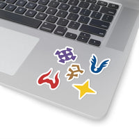 OSRS sticker set with five god symbols inspired by Old School RuneScape, merch stickers and a great gift for gamers
