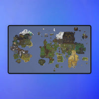 World map desk mat inspired by OSRS regions, Old School RuneScape merch mouse pad and a detailed gift for gamers