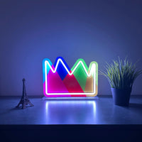 runescape rgb party hat neon sign in white color