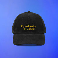 Embroidered “My dad works at Jagex” Corduroy Cap