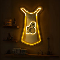 Runescape Construction Cape hanging on the wall near construction statues.