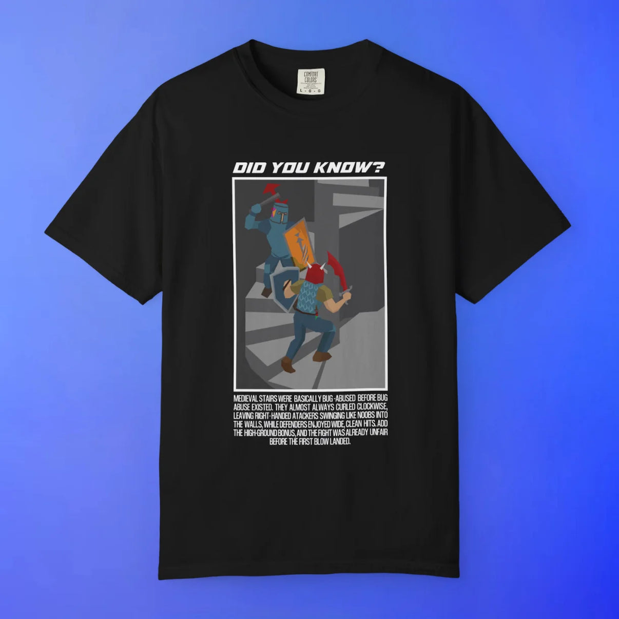 Did You Know RuneScape trivia t-shirt front print, OSRS graphic tee from CustomScapeArt