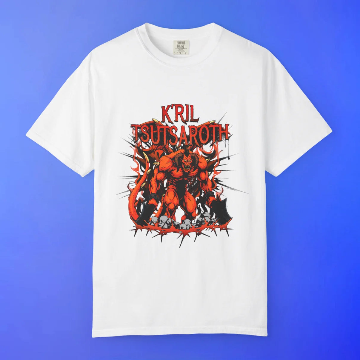 KRill Tsutsaroth GWD Zamorak boss RuneScape t-shirt front print, OSRS graphic tee from CustomScapeArt