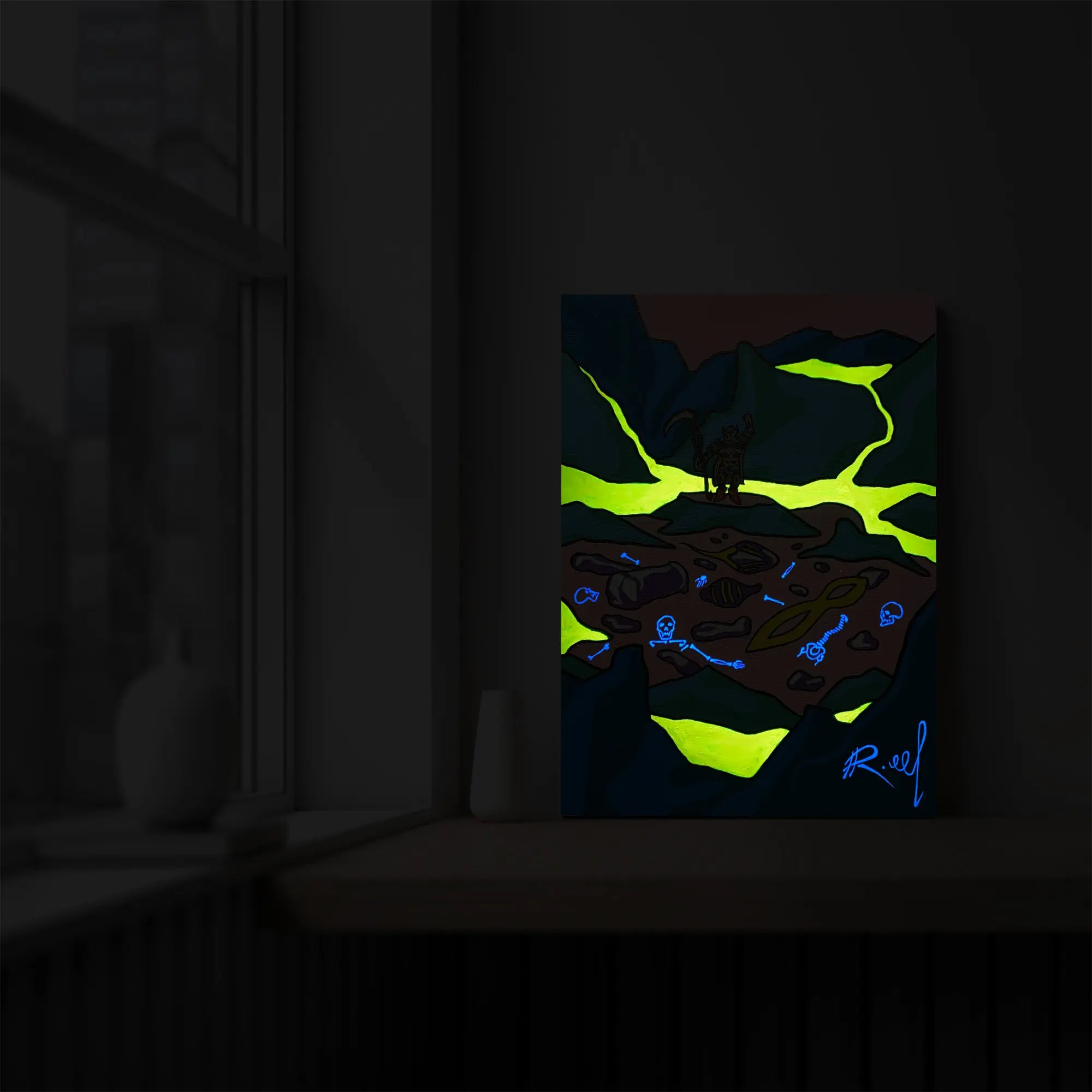 RuneScape Art: Grave of Challengers Glow-in-the-Dark Print on Canvas