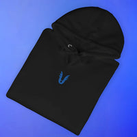Folded Armadyl embroidered hoodie with OSRS inspired symbol, Old School RuneScape merch hoodie and a stylish gift