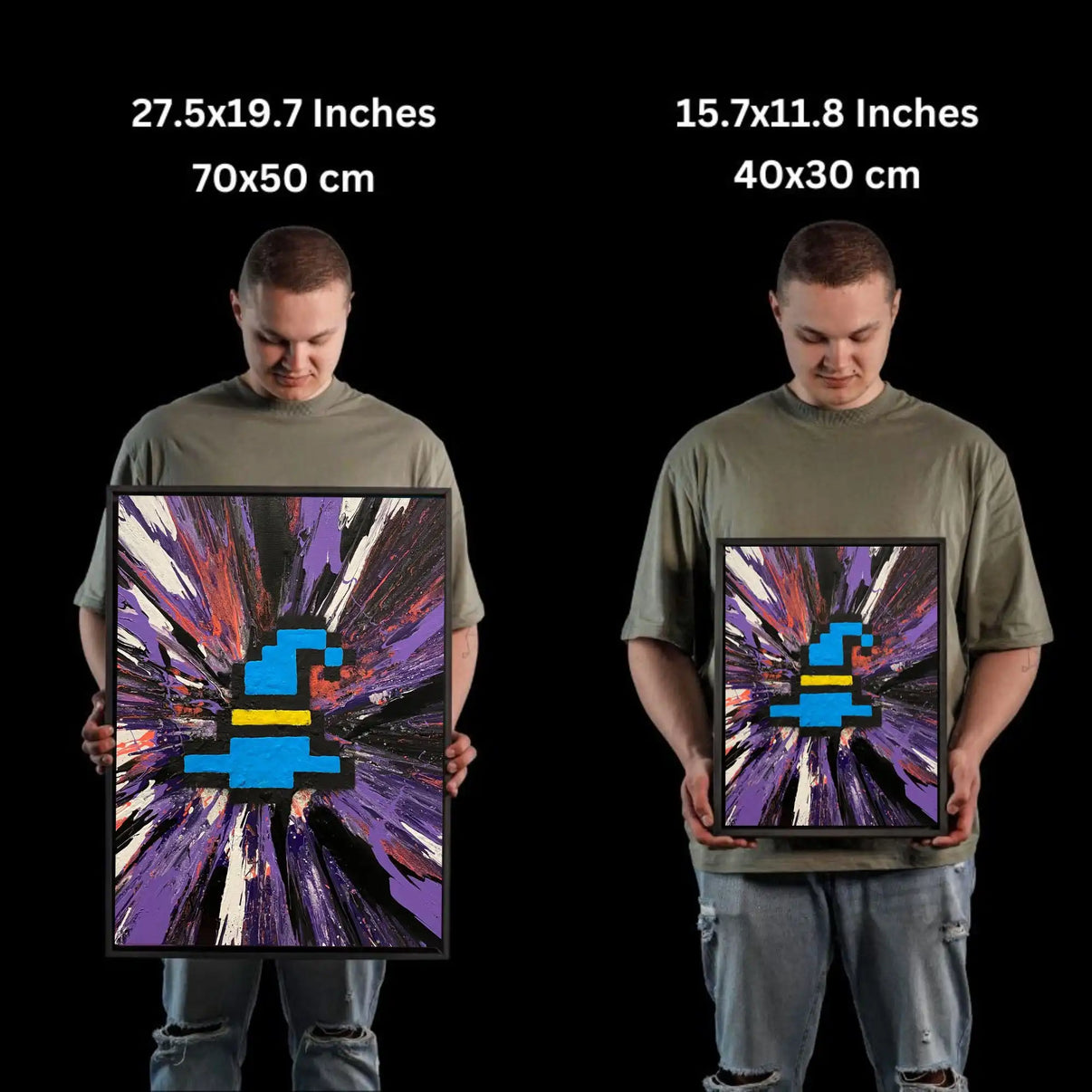 artist holding purple wizard hat halloween edition prints