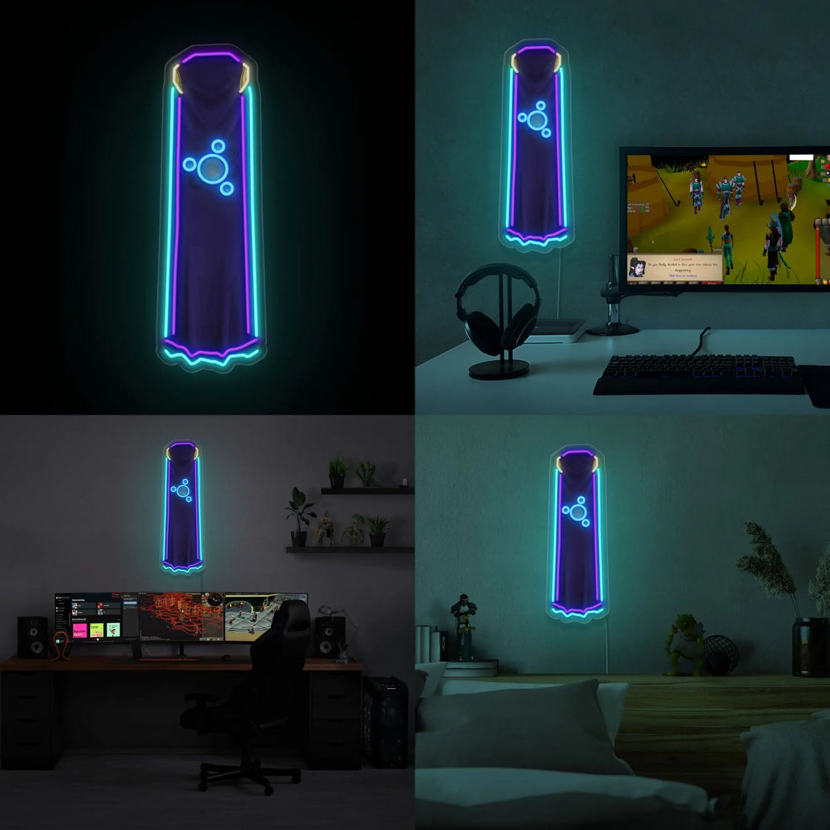 OSRS Rs3 Divination Cape LED neon sign colour options – custom RuneScape wall art