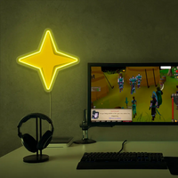 RuneScape Saradomin Symbol LED neon sign next to gaming PC – OSRS setup wall decor