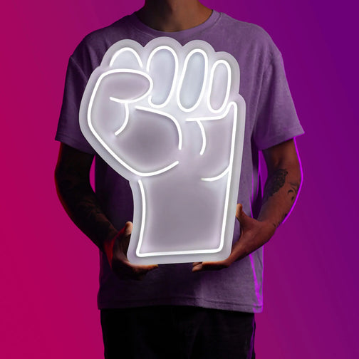 A person proudly displays the OSRS Strength LED neon sign, featuring the iconic Strength skill from the game. This LED neon sign symbolizes the power and might of the Strength skill in Old School RuneScape. A symbol of physical prowess and determination, it adds a touch of strength to any gaming space.