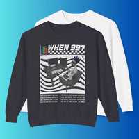 runescape "when 99" sweatshirt in black and white colors