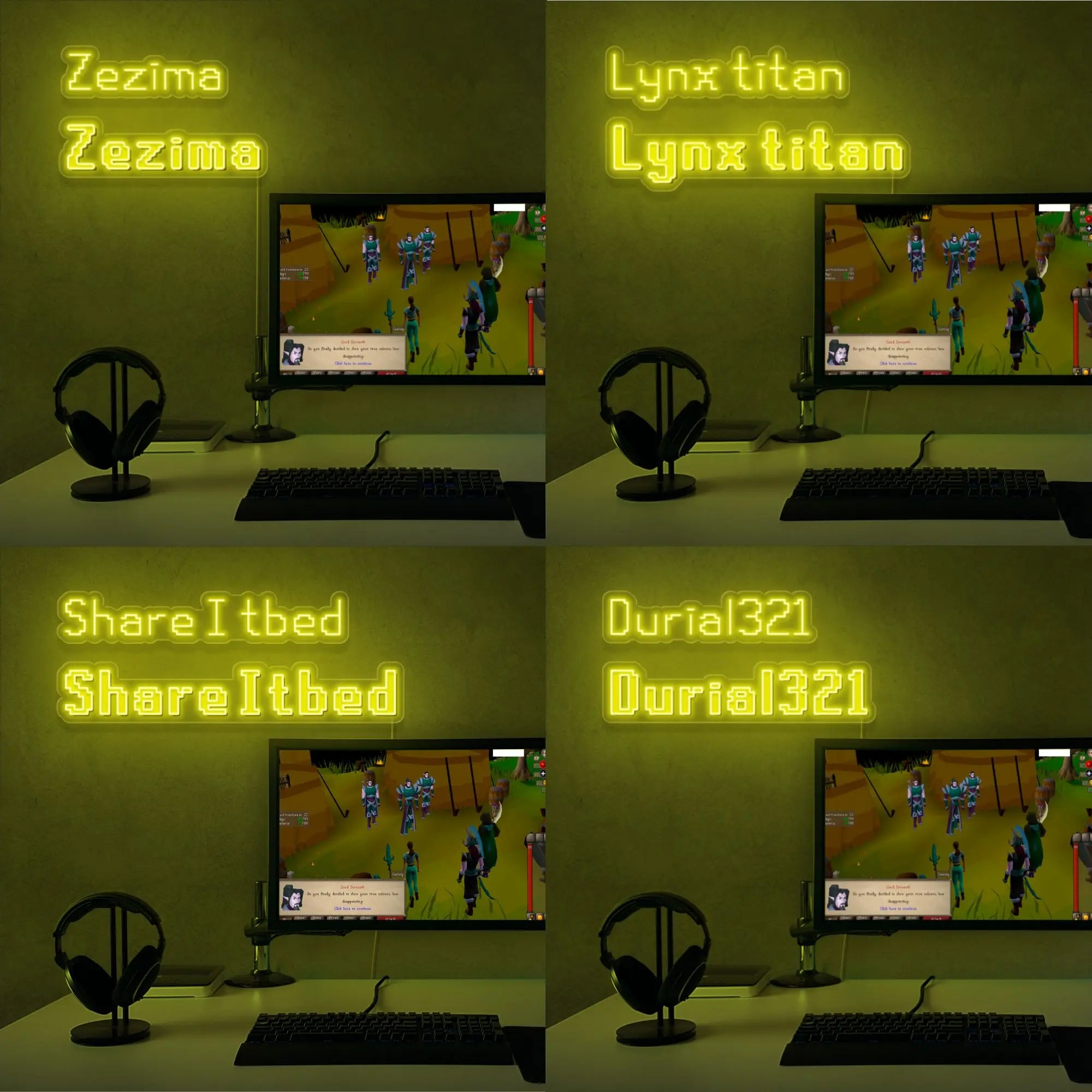 Old School Runescape Custom Text LED Neon Sign – Customscapeart