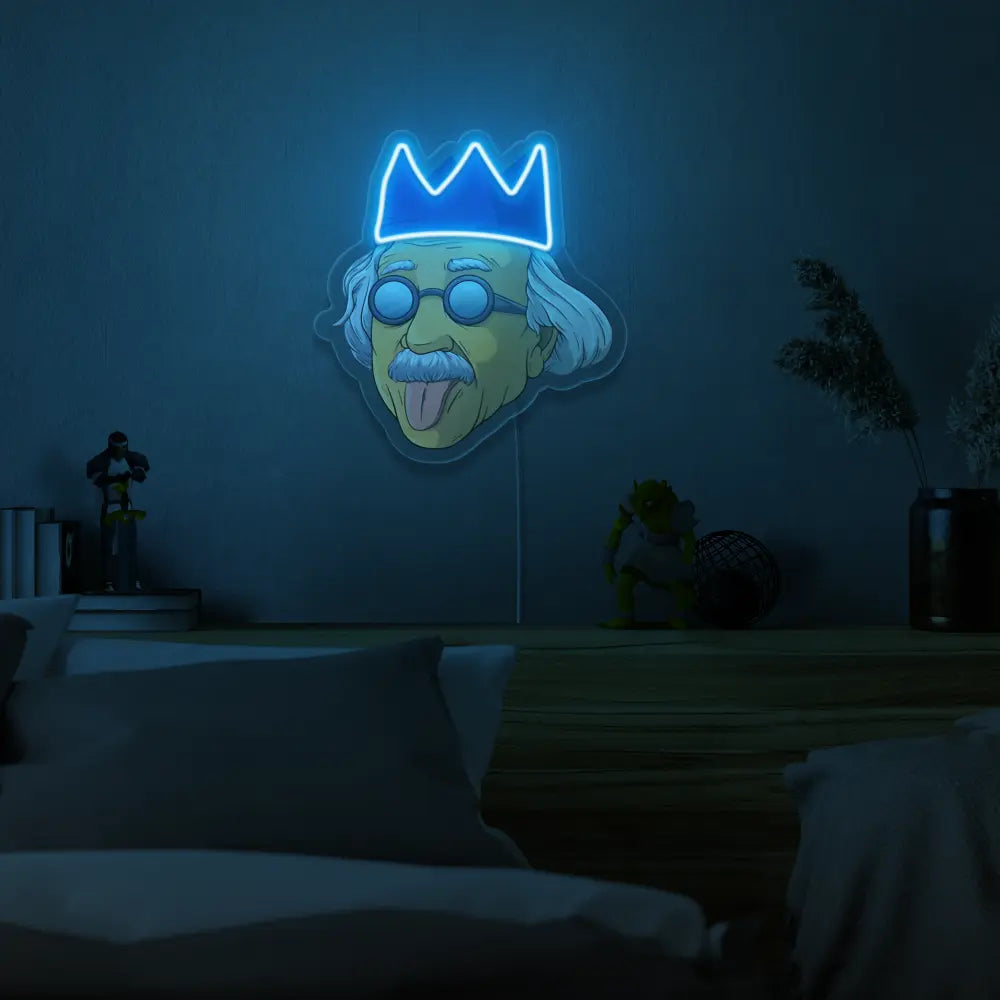 Mount the Runescape Einstein LED neon sign above your bed to infuse your bedroom with intellectual charm and inspiration. Featuring the iconic Einstein portrait with a Runescape theme, this LED neon sign encourages deep thought and contemplation, making it a unique addition to your personal space.