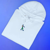 Folded Zombie embroidered hoodie with OSRS inspired detail, Old School RuneScape merch hoodie and a fun gift for gamers