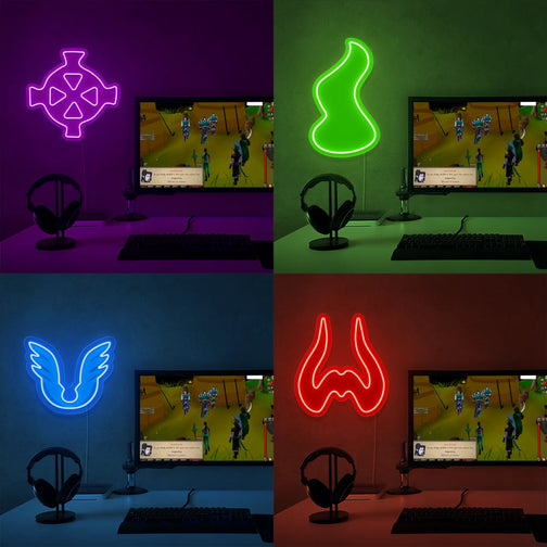 Experience the diversity of Runescape's gods with the Runescape God Symbol LED neon sign, featuring a collage of Zamorak, Guthix, Armadyl, and Zaros symbols. This eclectic mix represents the complexities of the RuneScape universe, making it a unique and captivating gift for Runescape enthusiasts. 