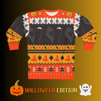 runescape unisex sweatshirt AOP of halloween design on it.