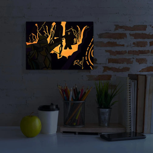 Create a magical ambiance in your workspace with this 30x20 cm glow-in-the-dark canvas print of Last Shot, showcasing a captivating night effect. Great gift for Runescape fans.