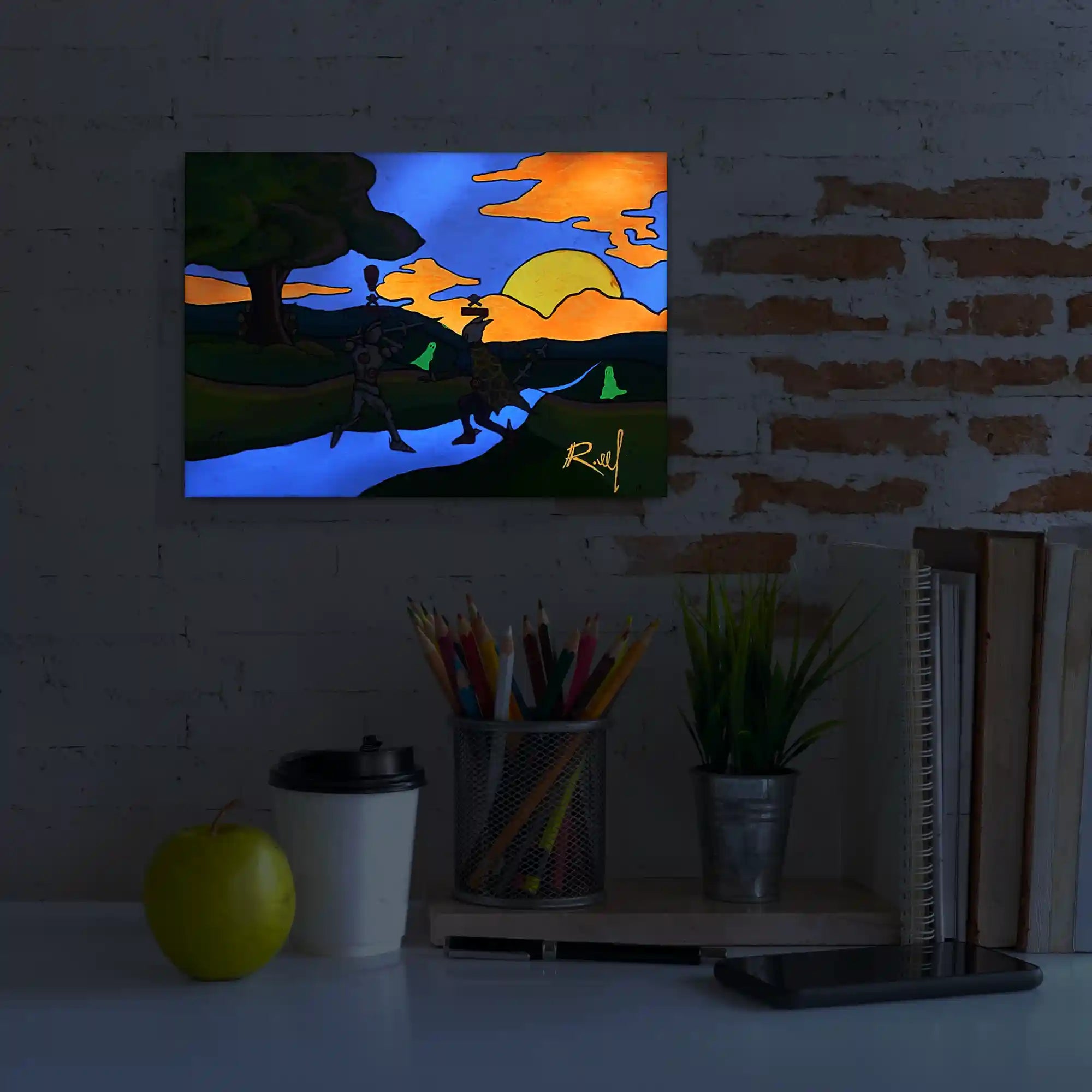 RuneScape Art: A Looter's Dream Glow-in-the-Dark Print on Canvas
