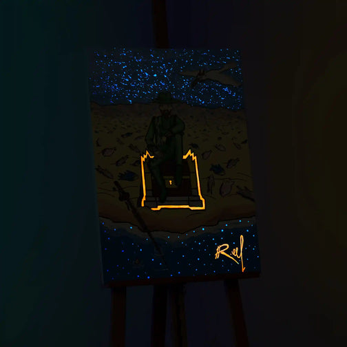 Elevate your gaming ambiance with the Runescape Fisherman Print on Canvas Fan Art Glow in the Dark Painting, bringing the game's fishing activity to life on your wall. Perfect for Runescape enthusiasts seeking immersive decor, this luminous masterpiece adds a nostalgic touch to your gaming space.