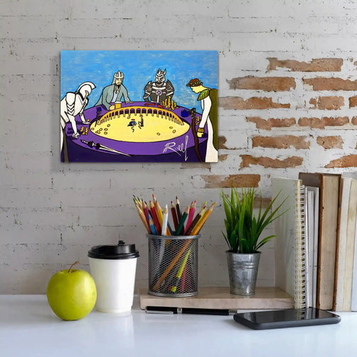 Elevate your desk area with this 30x20 cm canvas print of Sand Casino, featuring a stunning day effect.