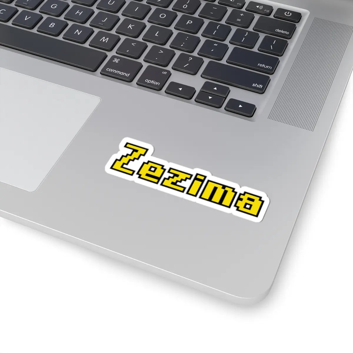 Zezima OSRS sticker on laptop surface, tribute decal to the most famous Old School RuneScape player