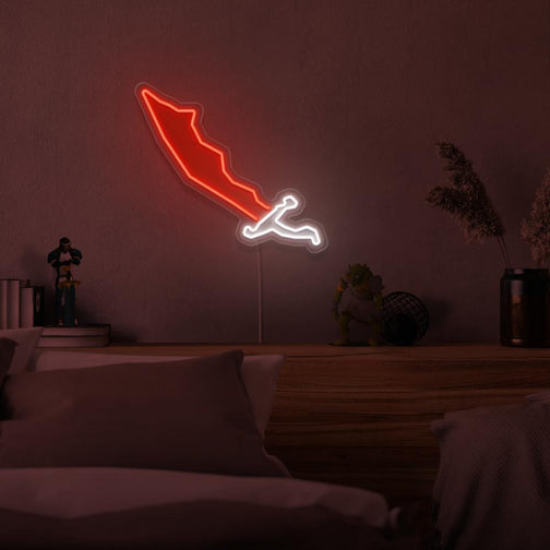 Mount the OSRS Dragon Scimitar LED neon sign above your bed to infuse your bedroom with the spirit of adventure. The iconic scimitar symbol from the game inspires dreams of heroic feats and epic quests in RuneScape. An unforgettable gift for your RuneScape buddy.