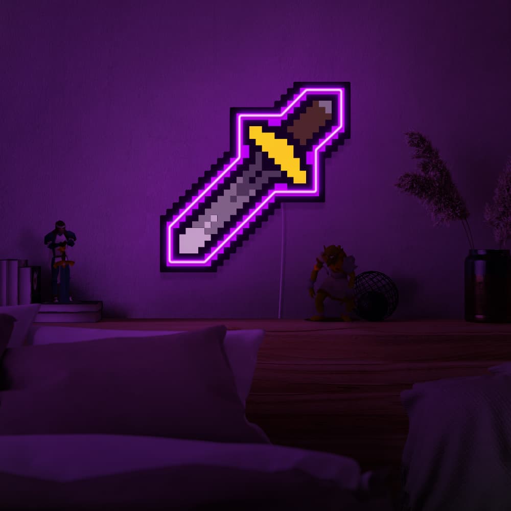 Mount the OSRS Melee Protect LED neon sign above your bed to inspire dreams of becoming a formidable warrior in Old School RuneScape. The iconic Melee Protect symbol represents defense and resilience. A perfect addition to any bedroom, this LED neon sign infuses the space with strength and protection. 