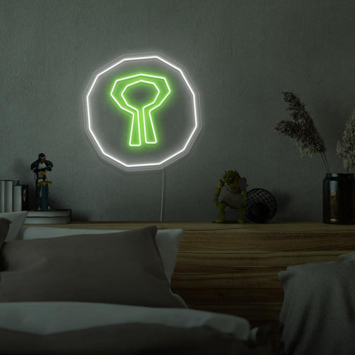 Mount the OSRS Nature Rune LED neon sign above your bed to inspire dreams of exploring the magical realms of Old School RuneScape. The iconic Nature Rune represents the natural forces of the world. A perfect addition to any bedroom, this LED neon sign infuses the space with mysticism and adventure.