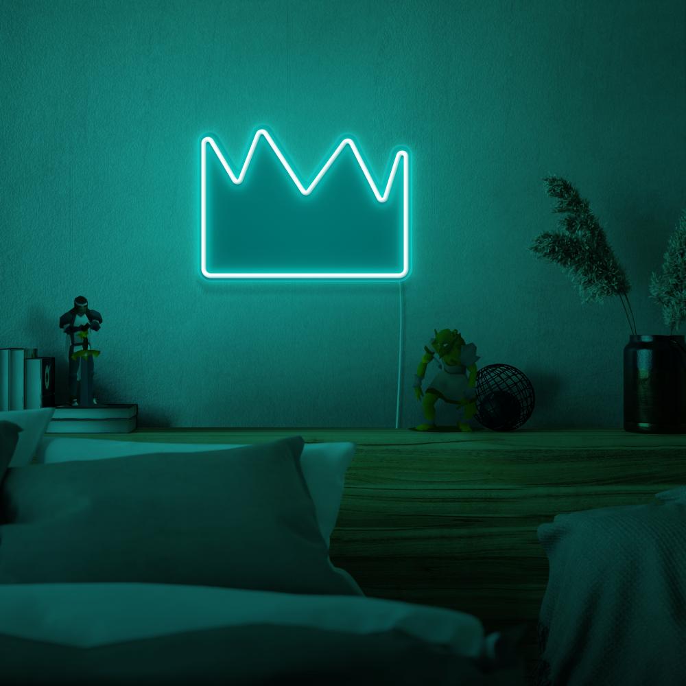 OSRS Party Hat LED neon sign on bedroom wall – RuneScape gaming room decor