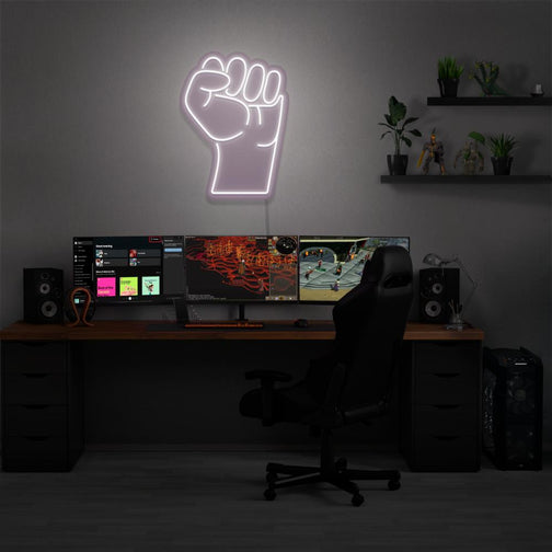 Illuminate your gaming setup with the OSRS Strength LED neon sign mounted above a gaming PC. The Strength skill represents the physical power and might of adventurers in Old School RuneScape. A perfect addition to the room, this LED neon sign enhances the ambiance for OSRS enthusiasts.