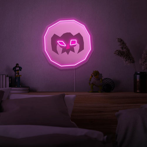 Mount the OSRS Wrath Rune LED neon sign above your bed to inspire dreams of magic and destruction in Old School RuneScape. The Wrath Rune represents the powerful magic of adventurers. A perfect addition to any bedroom, this LED neon sign infuses the space with a sense of mystique and power.