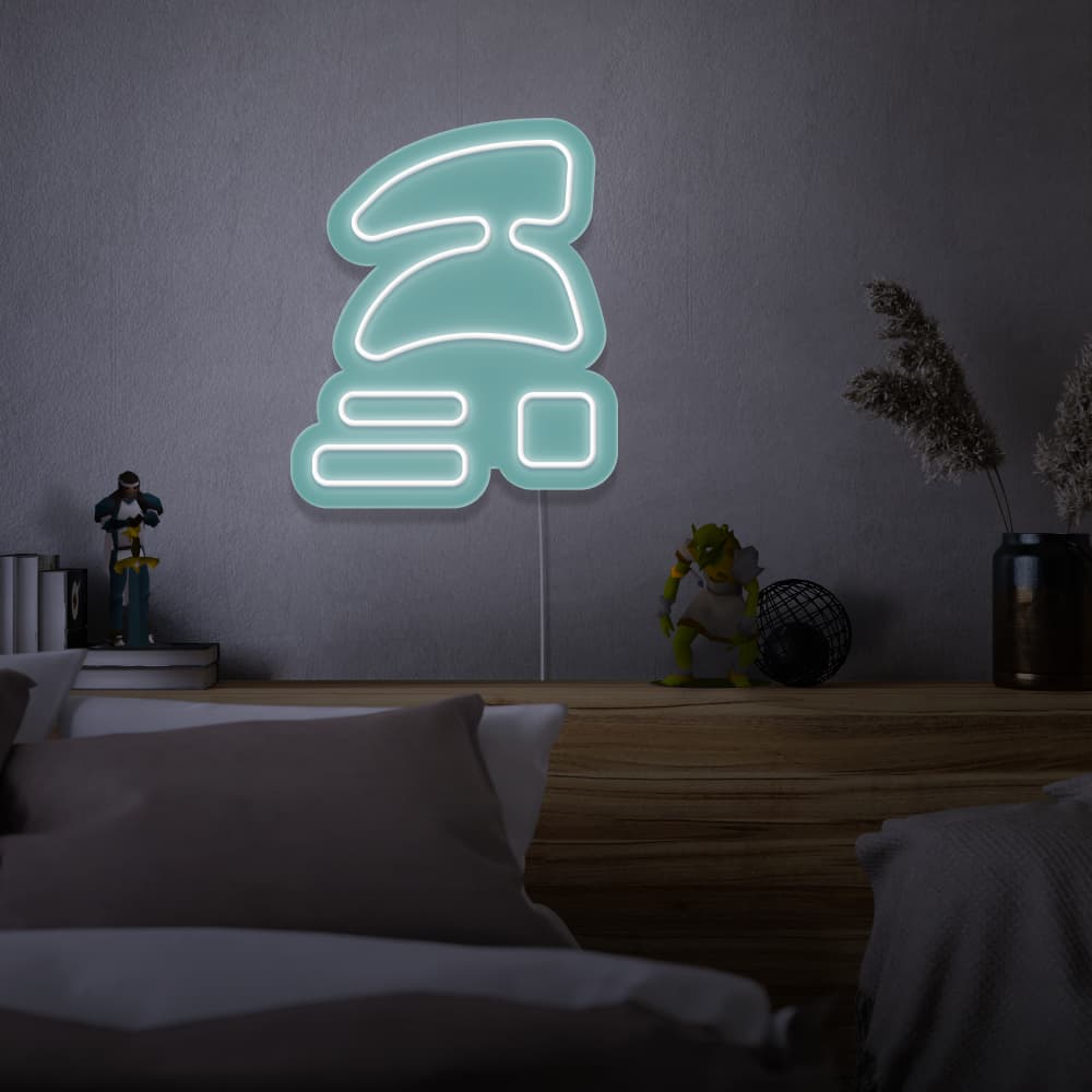 Mount the Runescape Ironman LED neon sign above your bed to inspire dreams of overcoming challenges in Old School RuneScape. The iconic Ironman symbol represents independence and determination. A perfect addition to any bedroom, this LED neon sign infuses the space with motivation and nostalgia.