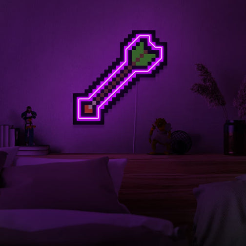 Mount the Runescape Protect from Range LED neon sign above your bed to inspire dreams of defending against ranged attacks in Old School RuneScape. The protective spell icon represents safety and security. A perfect addition to any bedroom, this LED neon sign infuses the space with confidence and peace of mind.